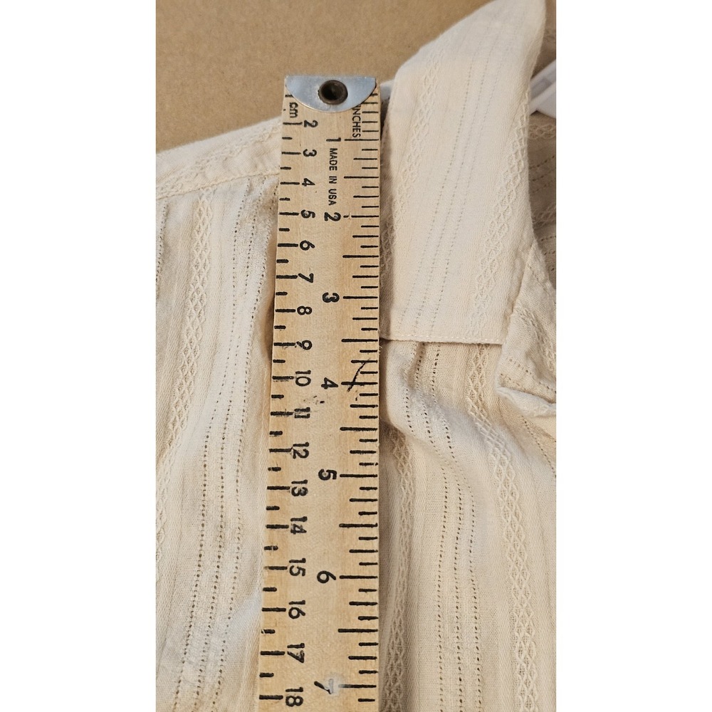 Portuguese Flannel Shirt Vilar Shirt Sand Dobby Camp Loop Collar Cotton Sz Small - Picture 7 of 11